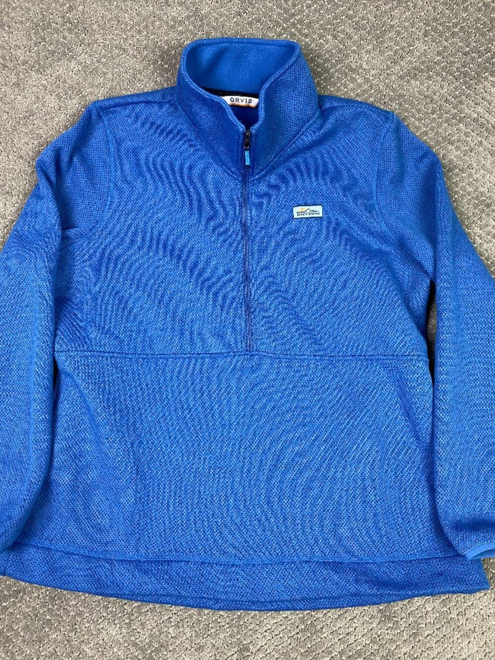 Orvis Horseshoe Hills 1/4 Zip Fleece Pullover Women's XL Blue 1/2 Zip Quarter